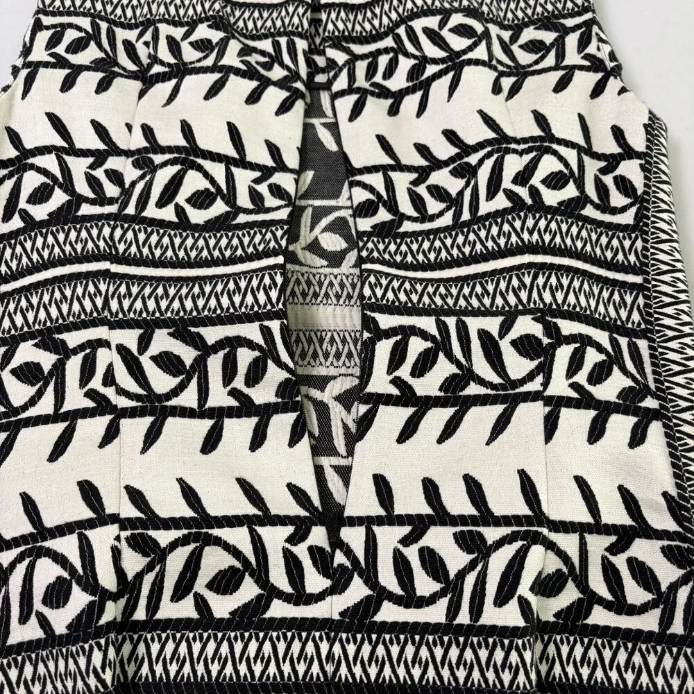 Tory Burch Laurie Embroidered Convertible Sheath‎ Dress Size 6 Black White Vines